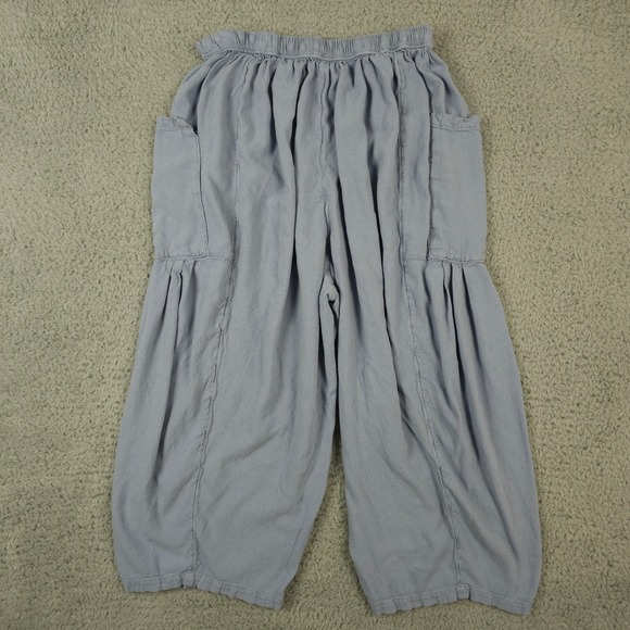Free People Quinn Pants Womens Small Blue Pull On Culottes Cropped Beach Boho - Picture 2 of 13